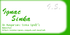 ignac sinka business card